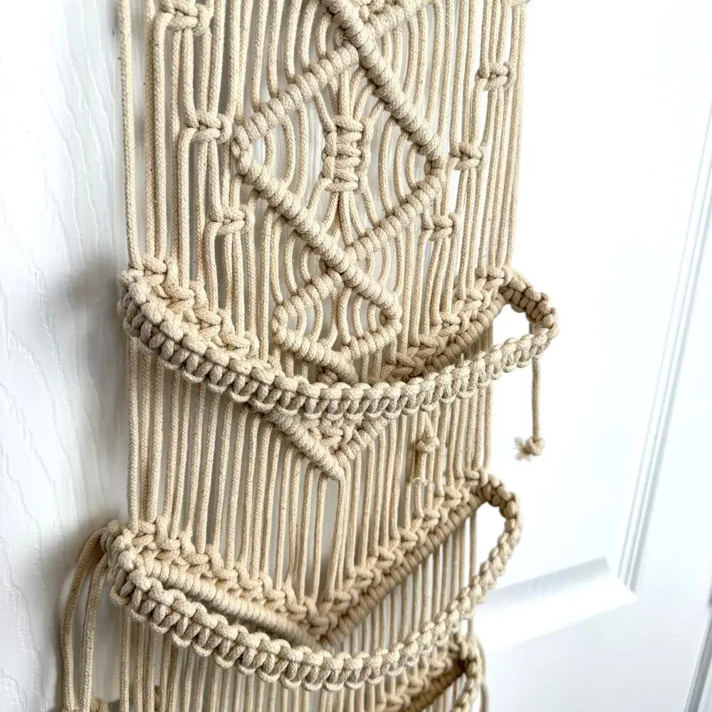 Macrame Baseball Hat Wall Mounted‎ Display Rack Handmade Storage Gift Boho Decor